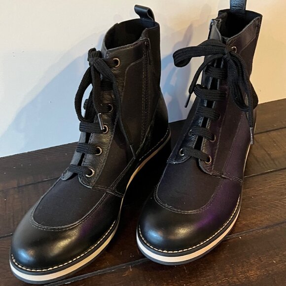 Walking Cradles Knox Black Leather/Canvas 8 M - Picture 7 of 8